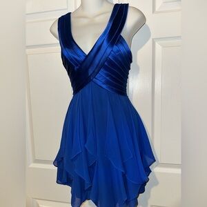 BCBGMAXAZRIA BCBG cobalt, royal sapphire, Blue Sleeveless Dress SILK 0 🔵